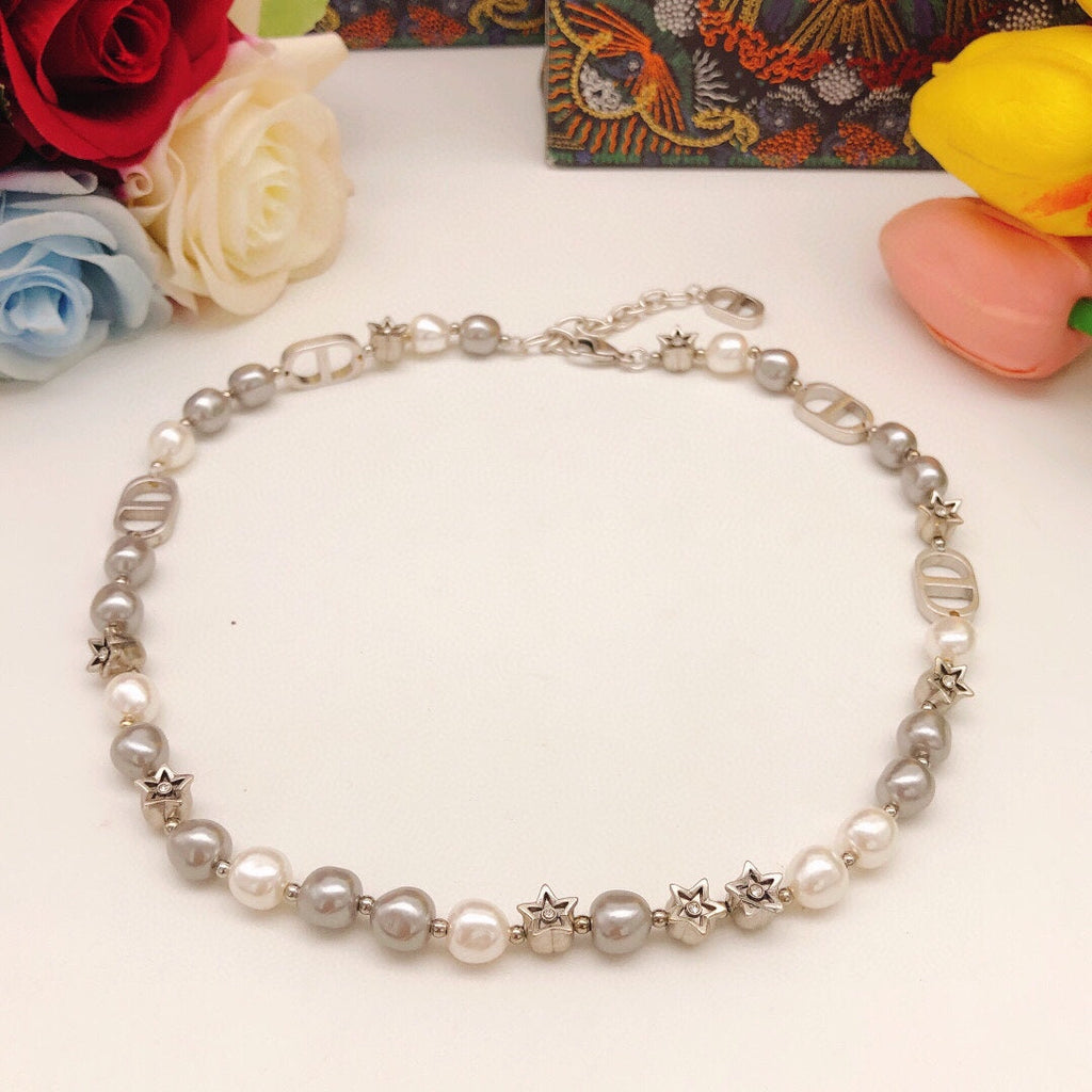 18K Dior Pearls And Stars Necklace