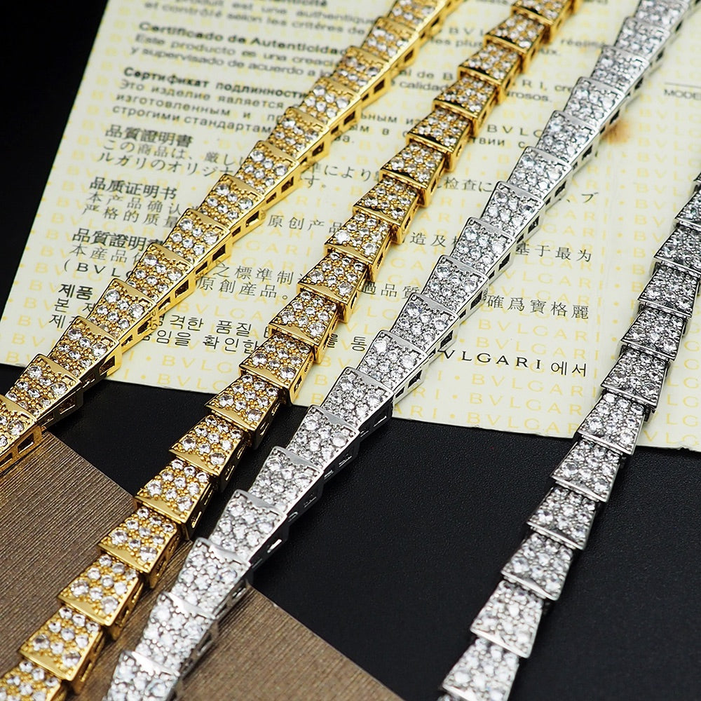 18K BVLGARI Serpenti Viper Full Pave Diamonds Necklace