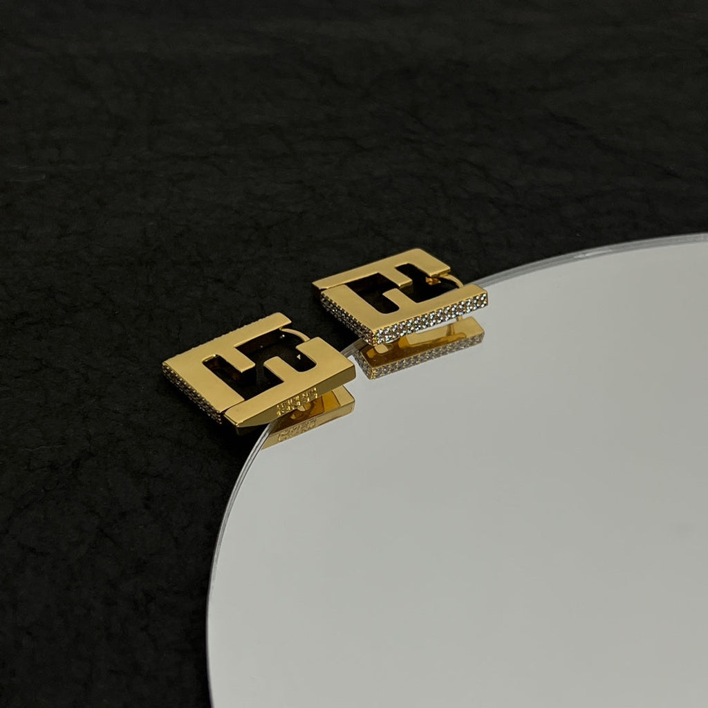 18K Fendi Forever Crystals Earrings