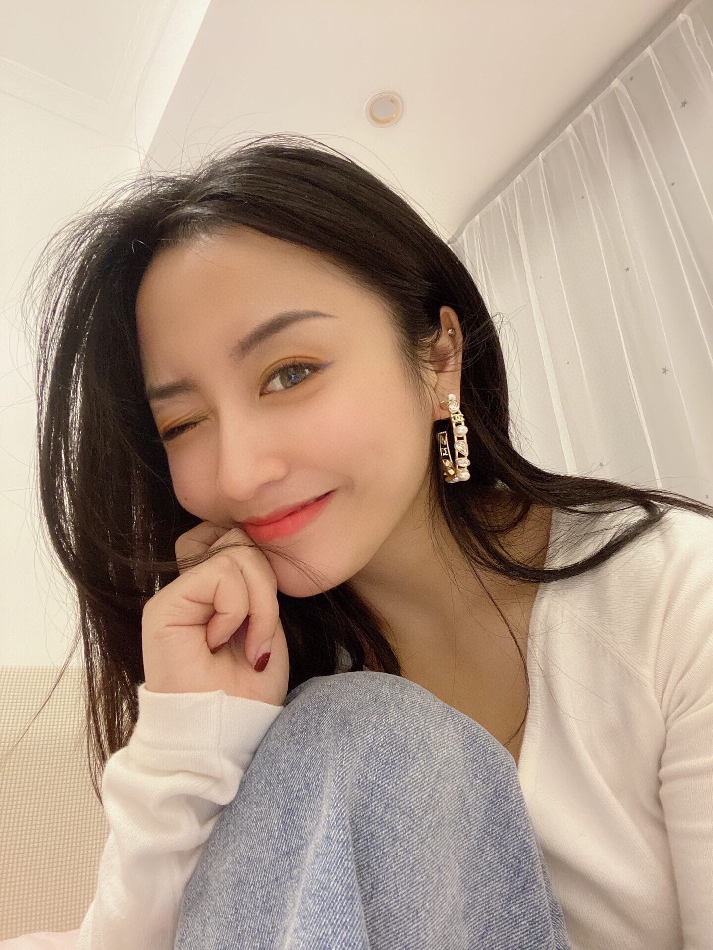 18K  Chanel Pearl Crystal Earrings