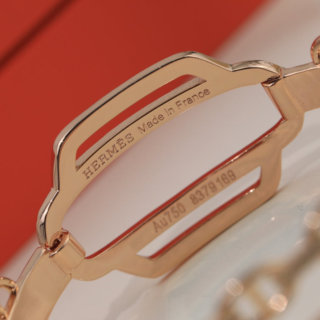 18K Kelly Double Tour Diamond Hermes Bracelet