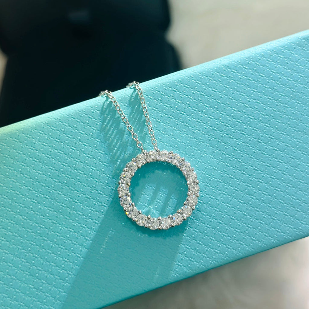 18K Tiffany Circle Diamonds Necklace