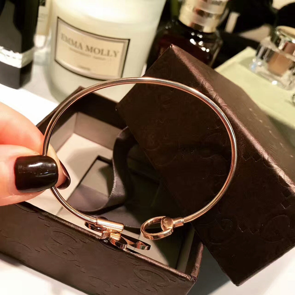 18K Double Gucci Flora Bangle Bracelet