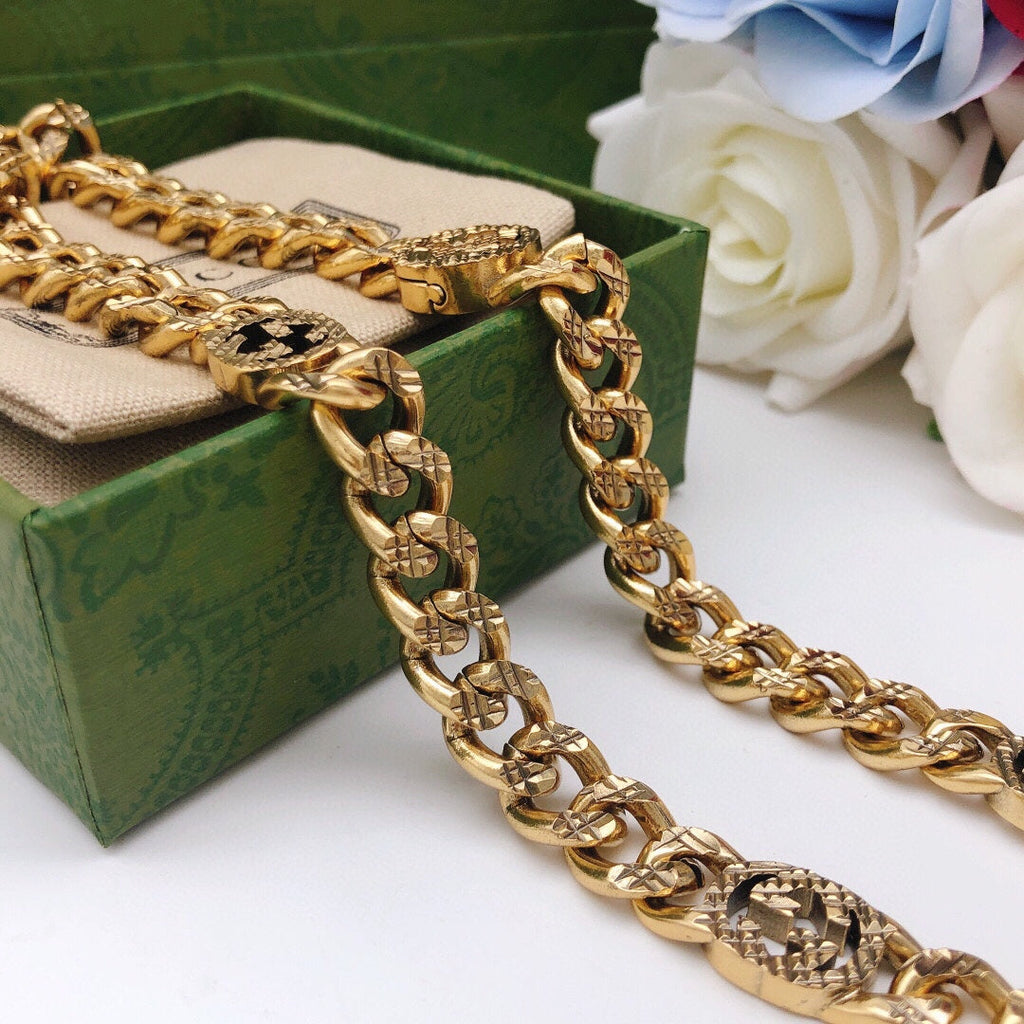 18K Double Gucci Chain Necklace