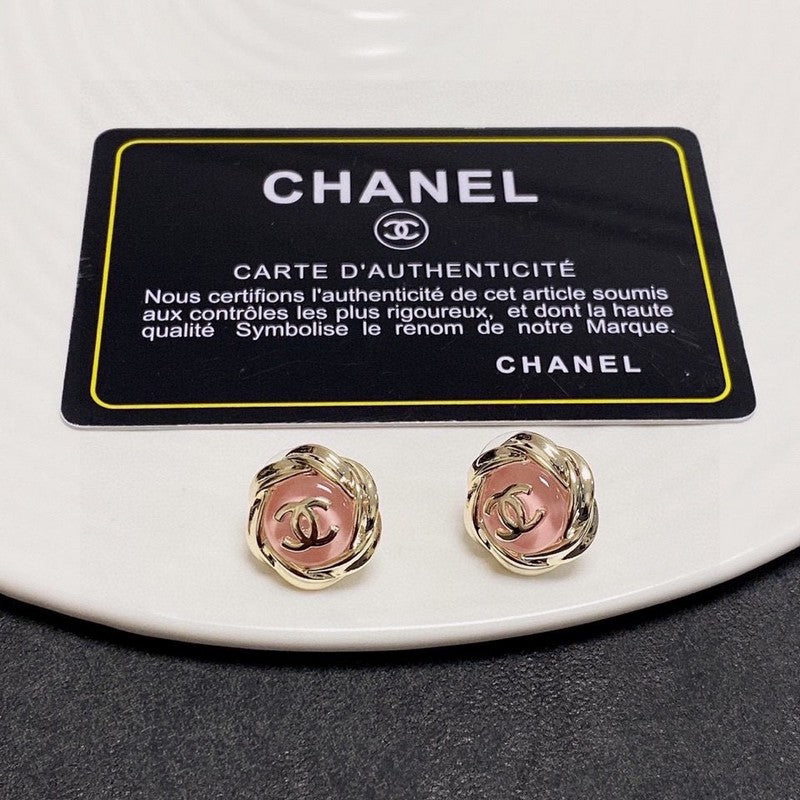 18K  Chanel Pink Earrings