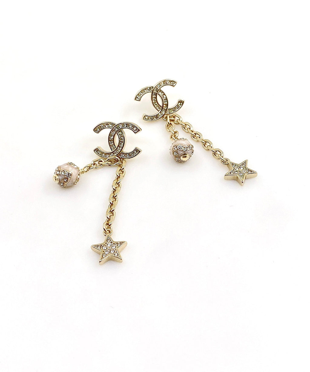 18K  Chanel Star Pearls Earrings