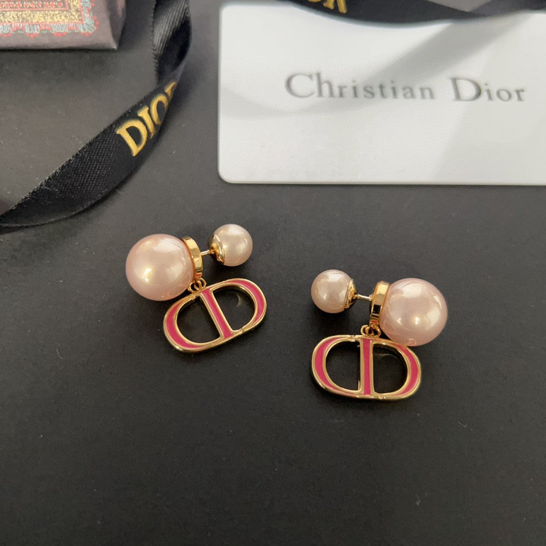 18K Dior 30 Montaigne Rani Pink Pearls Earrings