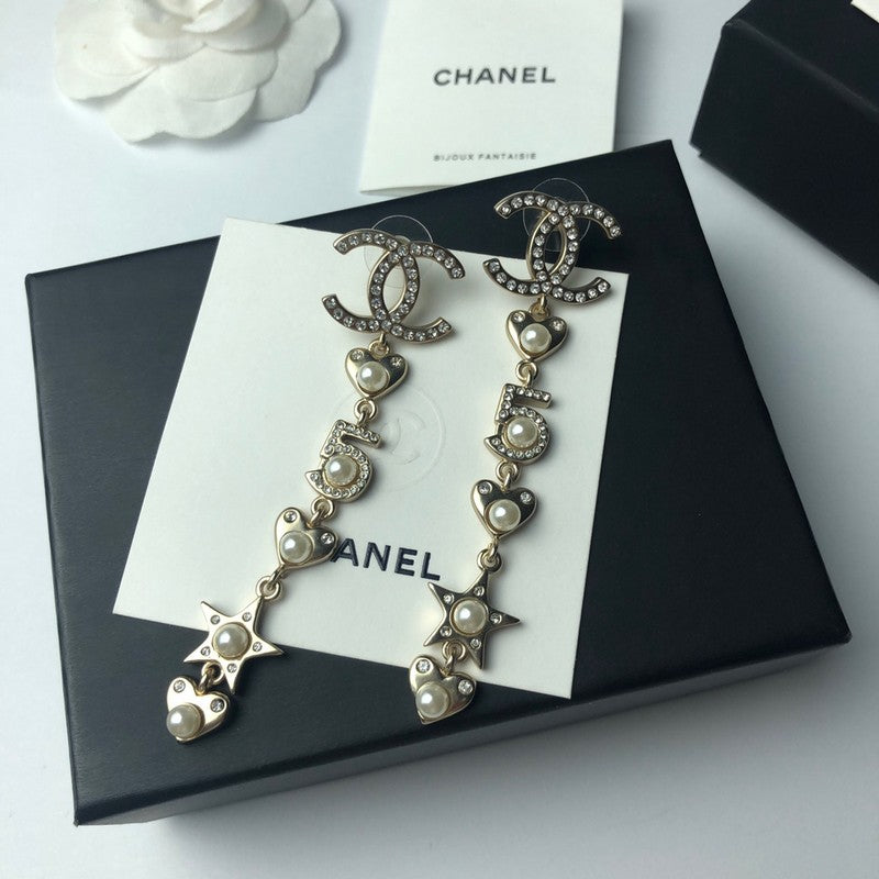 18K  Chanel No.5 Long Earrings