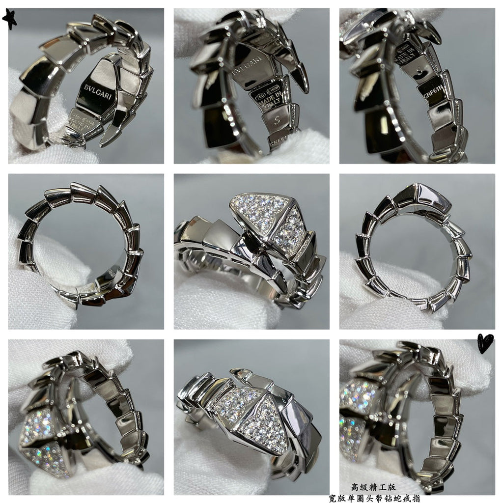 18K BVLGARI Serpenti Viper Head Diamond Ring
