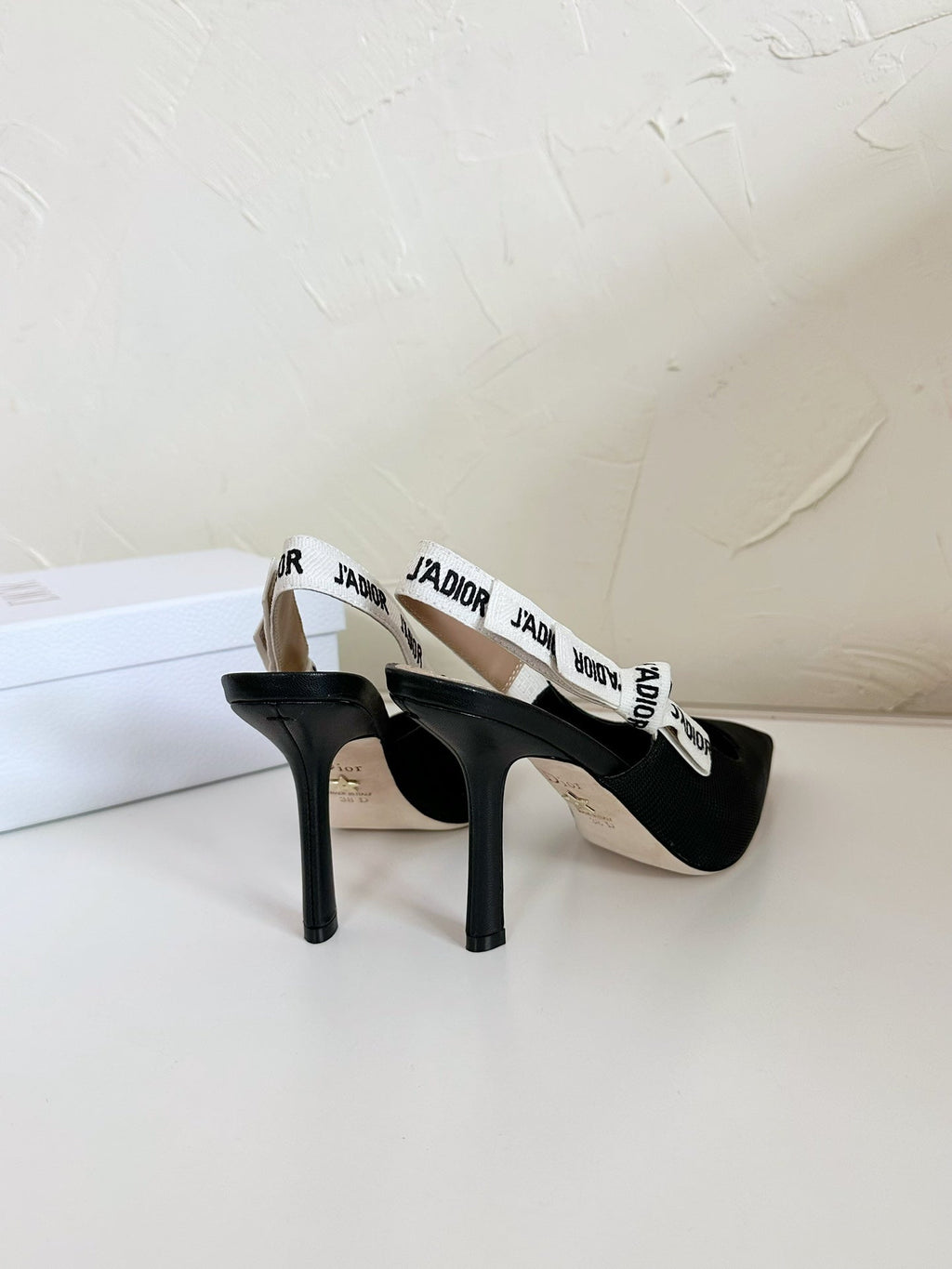 DIOR J'A SLINGBACK PUMP BLACK TECHNICAL FABRIC 10 CM