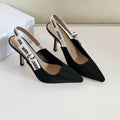 DIOR J'A SLINGBACK PUMP BLACK TECHNICAL FABRIC 10 CM