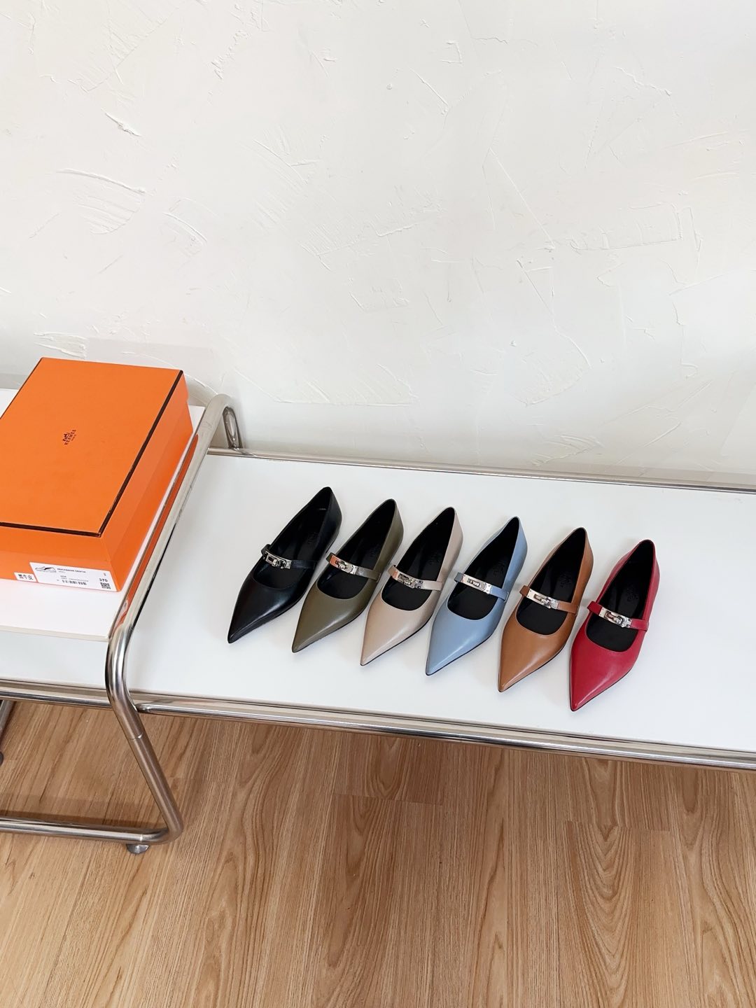 HERMES KIARA FLAT PUMP IN BLACK CALFSKIN