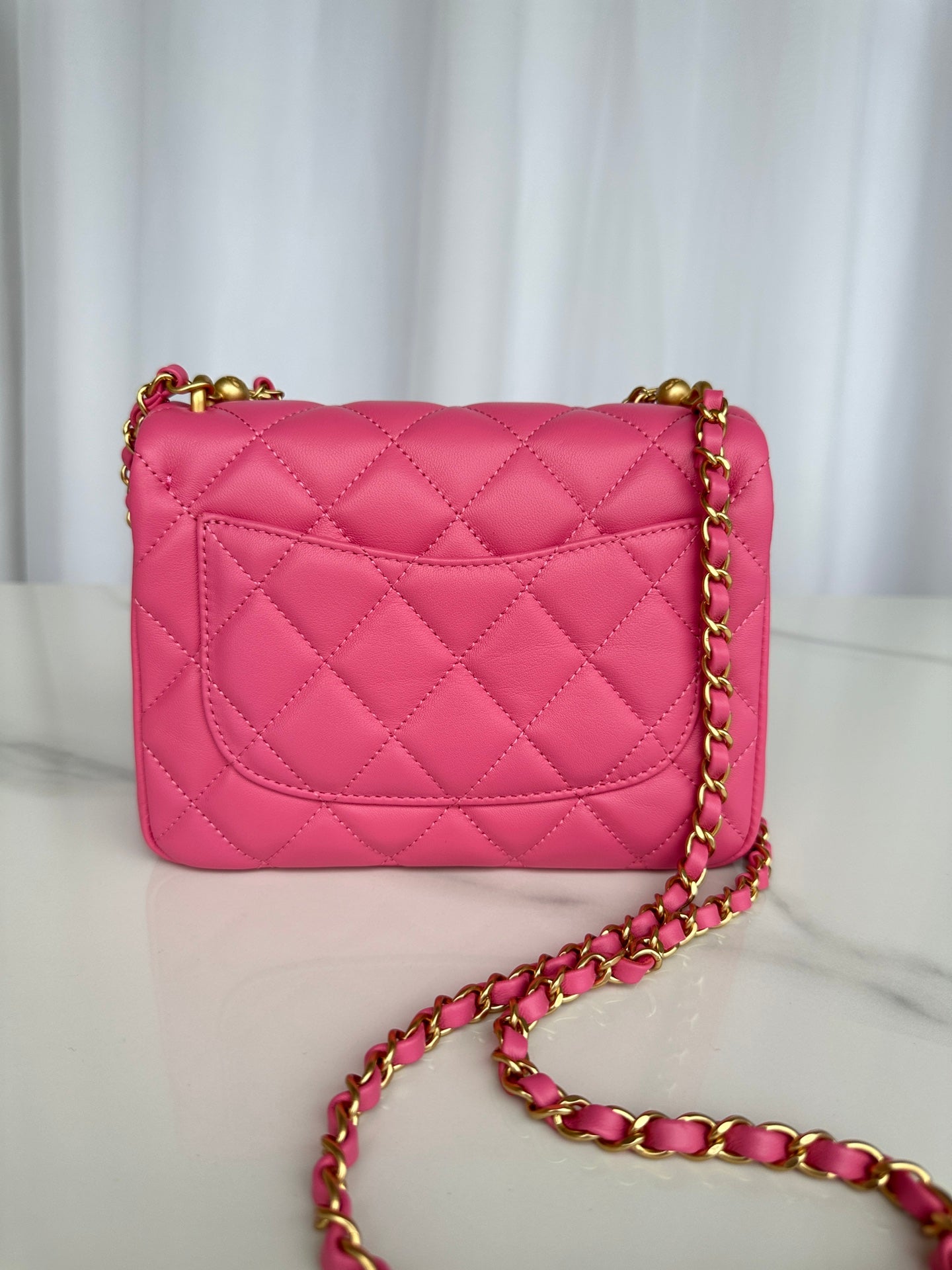 CHANEL SMALL 20 FLAP BAG IN DEEP PINK CALFSKIN