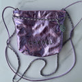 CHANEL MINI 20 BAG IN VIOLET PURPLE METALLIC LAMBSKIN