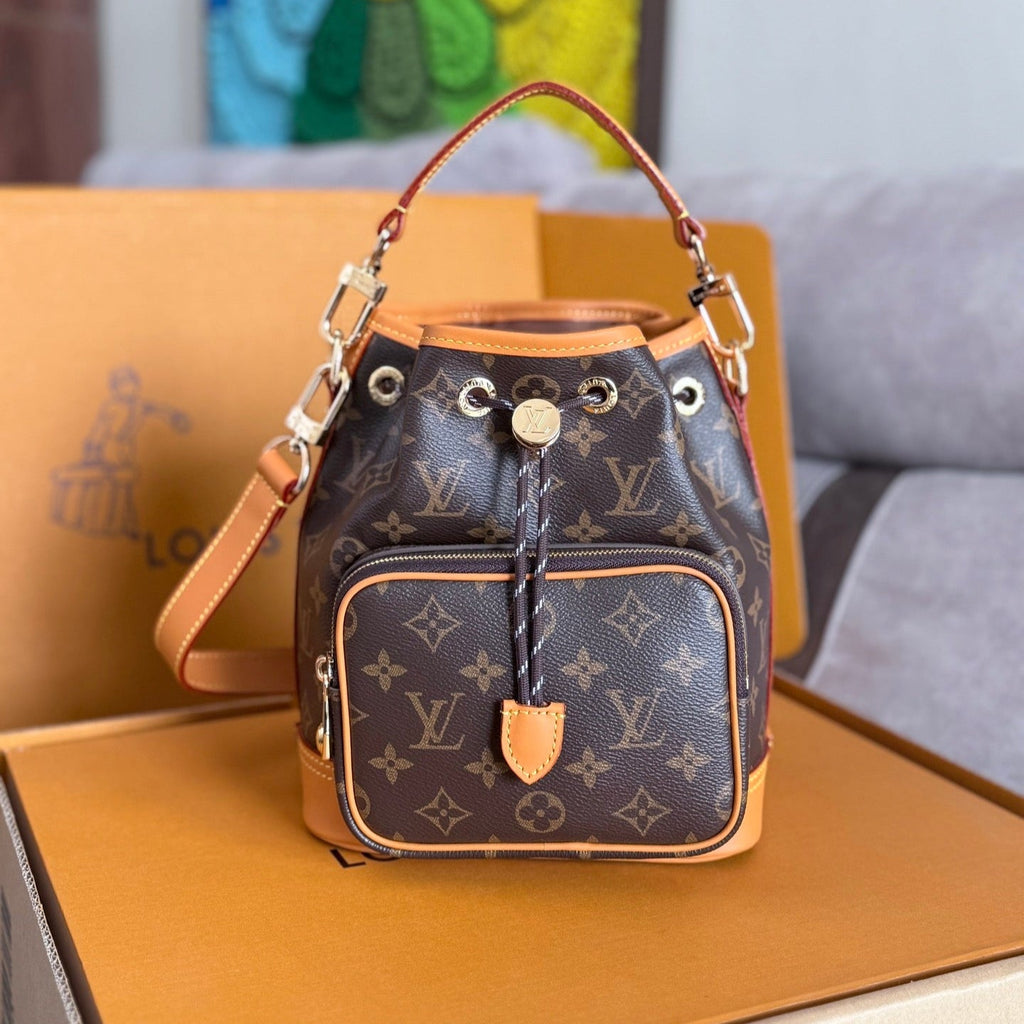 LOUIS VUITTON LV 25S NOÉ CARGO 24 IN BROWN MONOGRAM CANVAS GOLD HARDWARE