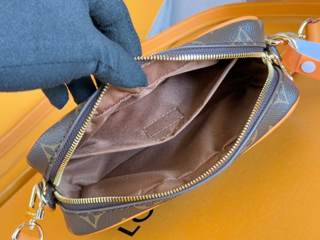 LOUIS VUITTON TROCADERO BAG 20 IN BROWN MIX ORANGE MONOGRAM ECLIPSE CANVAS