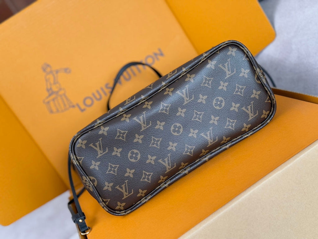 LOUIS VUITTON NEVERFULL INSIDE OUT MM BAG 31 IN BROWN MONOGRAM COATED CANVAS AND CALFSKIN