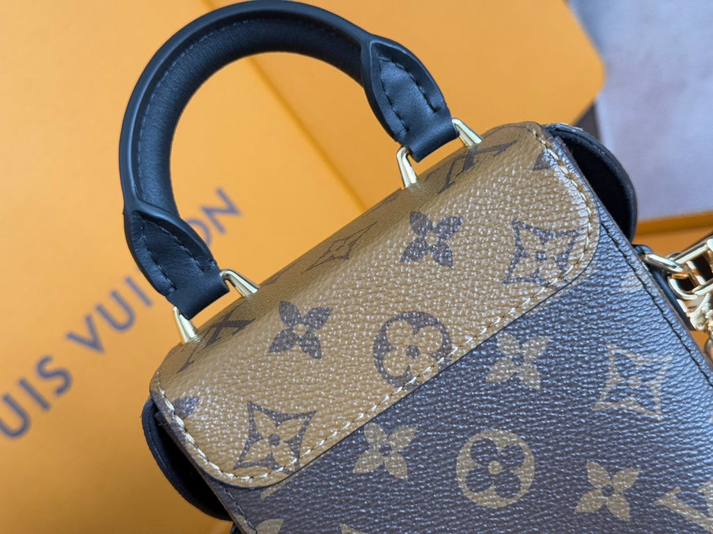 LOUIS VUITTON LV 25S CAMERA BOX BAG 18 IN BROWN MONOGRAM CALFSKIN GOLD HARDWARE