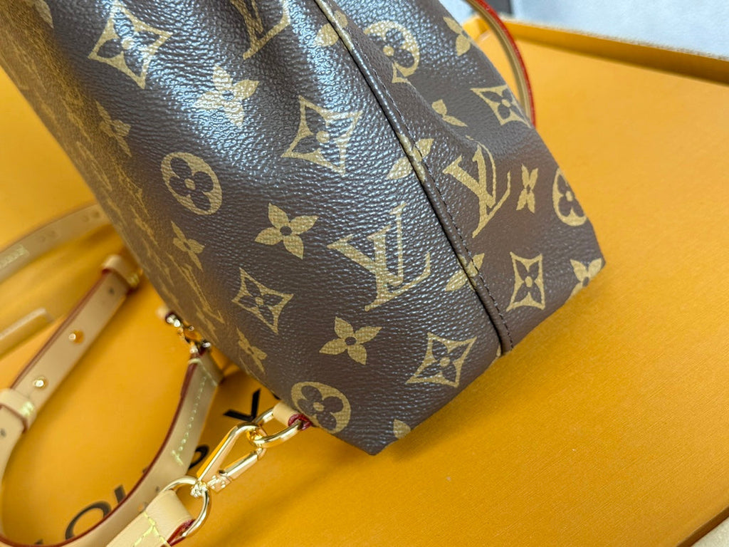 LOUIS VUITTON LV 25S MONTSOURIS MINI 20 IN BROWN MONOGRAM CANVAS LEATHER TRIM GOLD HARDWARE