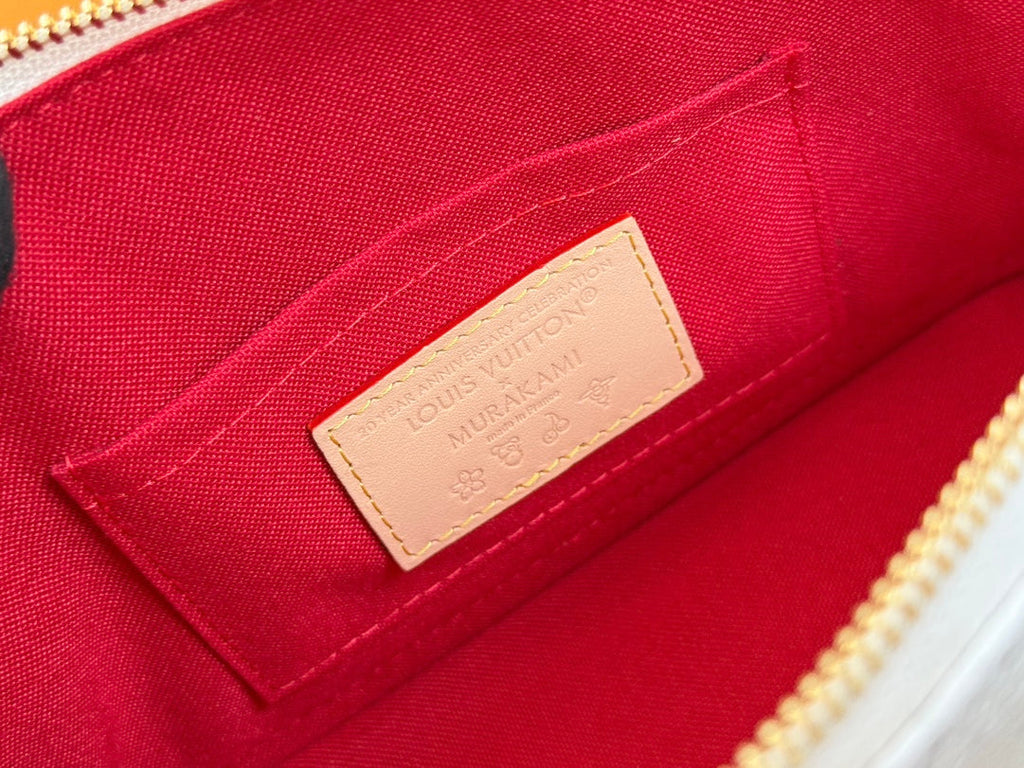 LOUIS VUITTON LV 25S ALMA BB 23 IN WHITE CANVAS MONOGRAM CHERRY PRINT GOLD HARDWARE