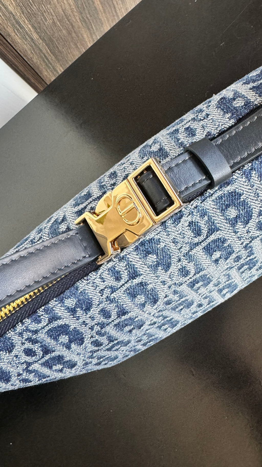DIOR TRAVEL NOMAD POUCH 22 IN BLUE MONOGRAM OBLIQUE JACQUARD