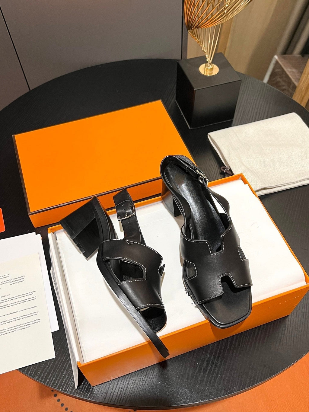 HERMES Elbe Sandal 60 Black