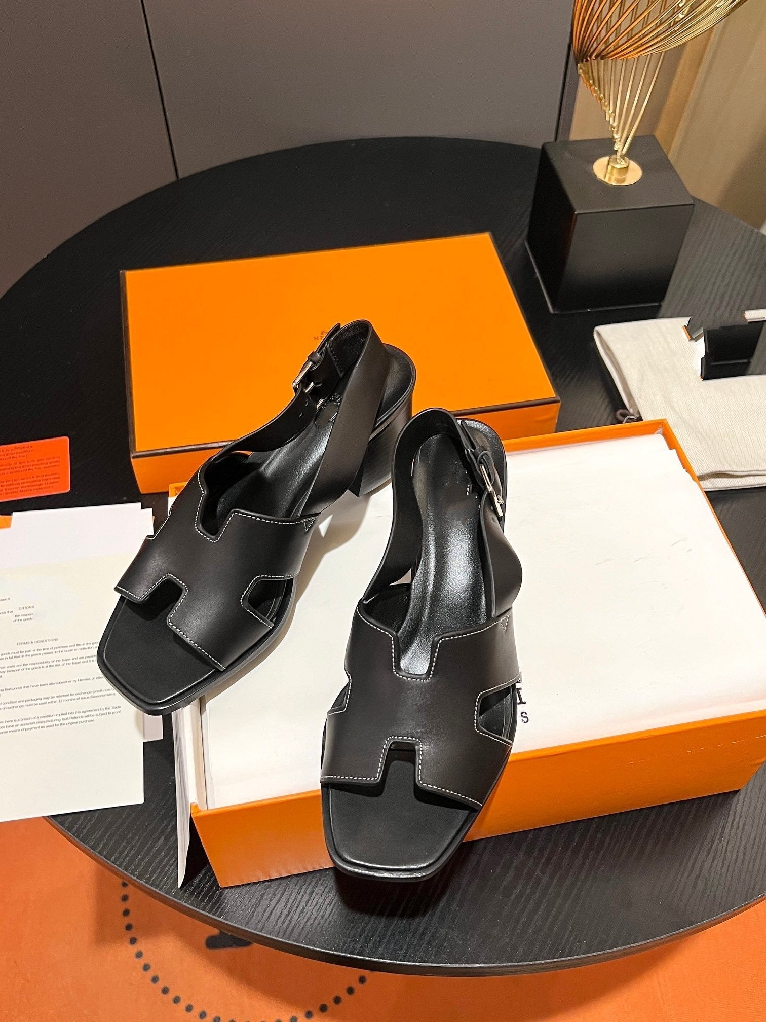 HERMES Elbe Sandal 60 Black