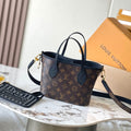 LOUIS VUITTON NEVERFULL BANDOULIÈRE INSIDE OUT BB 24 IN BROWN MONOGRAM CANVAS AND BLACK CALFSKIN
