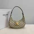 CELINE MEDIUM AVA BAG 23 IN BEIGE TRIOMPHE CANVAS GOLD LOGO