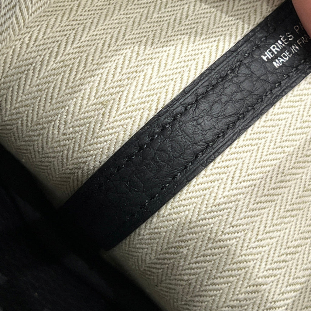 HERMES GARDEN PARTY 23CM IN BLACK CALFSKIN