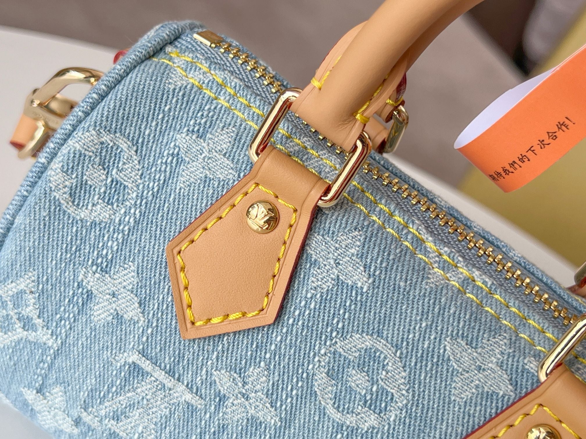 LOUIS VUITTON NANO SPEEDY 16 IN LIGHT BLUE MONOGRAM DENIM