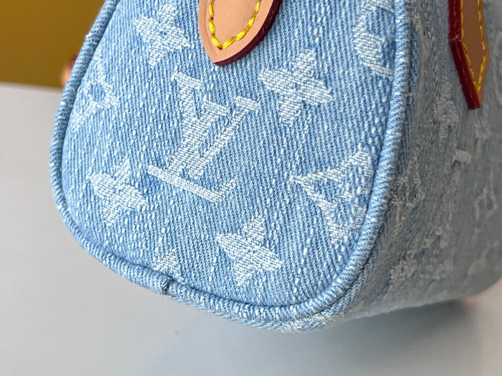 LOUIS VUITTON NANO SPEEDY 16 IN LIGHT BLUE MONOGRAM DENIM