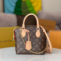 LOUIS VUITTON LV 25S LOCKIT BB 19 IN BROWN MONOGRAM COATED CANVAS GOLD HARDWARE