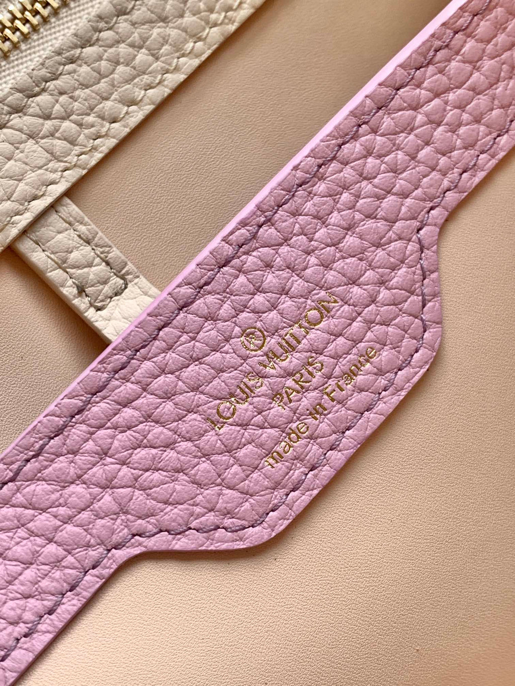 LOUIS VUITTON CAPUCINES BB 27 IN PEARL WHITE TAURILLON GOLD HARDWARE