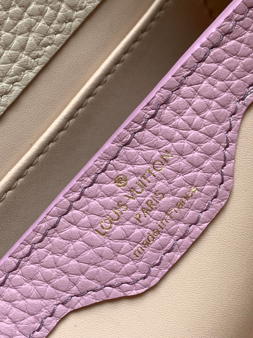 LOUIS VUITTON CAPUCINES MINI 21 IN PEARL WHITE TAURILLON GOLD HARDWARE