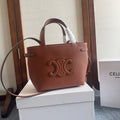 CELINE MINI CABAS ANAÏS CUIR TRIOMPHE 20 IN BRONZE ORANGE GRAINED CALFSKIN