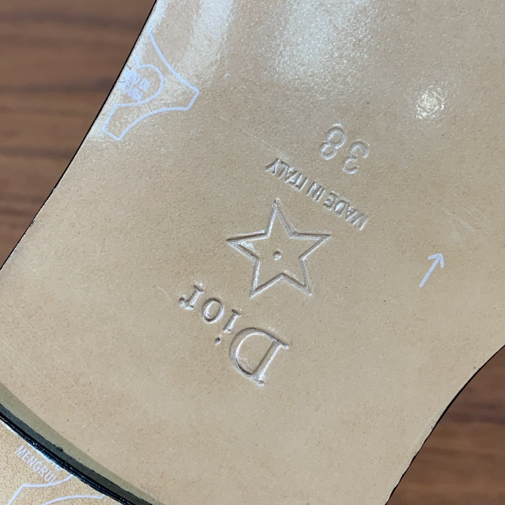 DIOR DWAY BLACK CALFSKIN AND GOLD LOGO