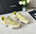 CHANEL SNEAKER IN LIGHT YELLOW WOOL TWEED AND SUEDE