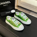 CHANEL BIG-HEAD COOKIE SHOES IN EMERALD GREEN LAMBSKIN