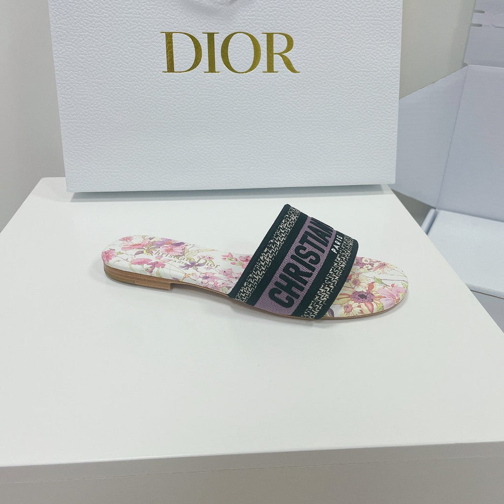 DIOR CD Mule Dway Slide 10mm Multi Motifs Style 2