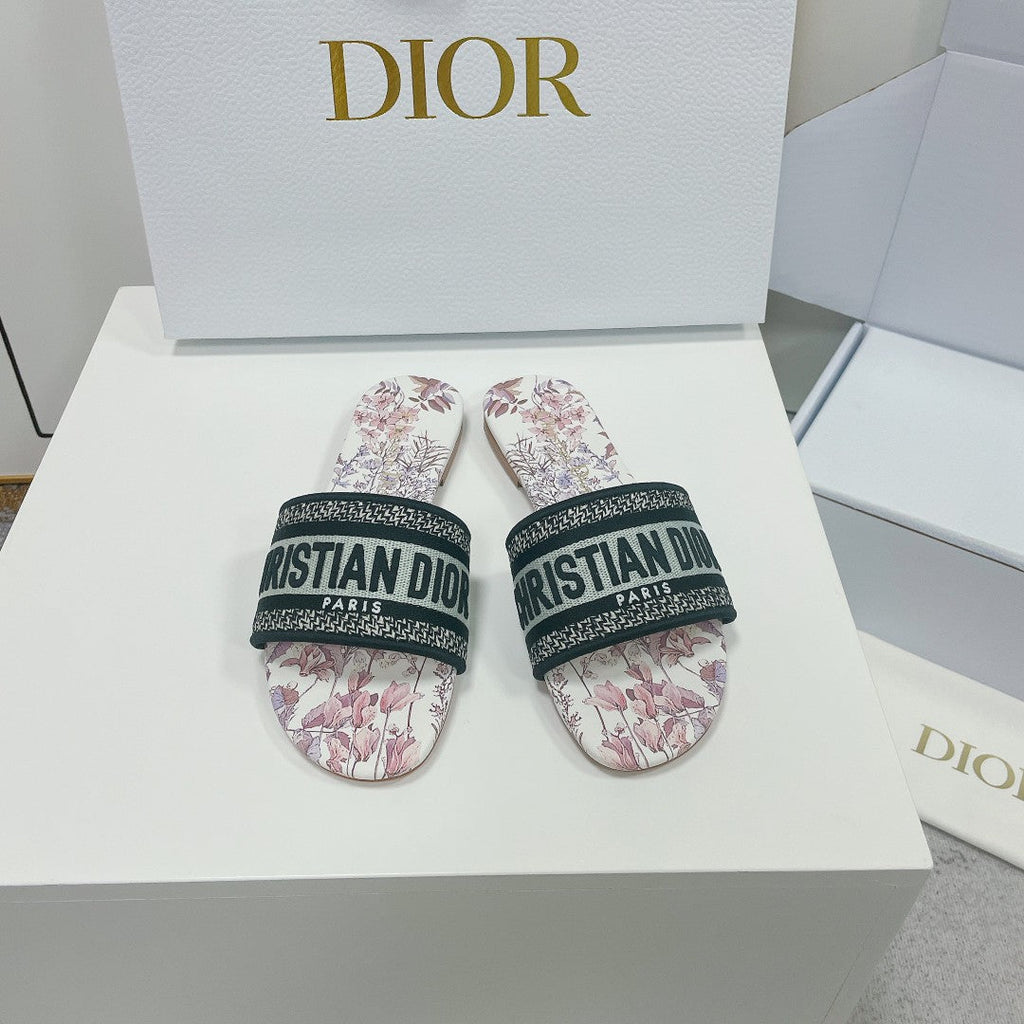 DIOR CD Mule Dway Slide 10mm Multi Motifs Style 1