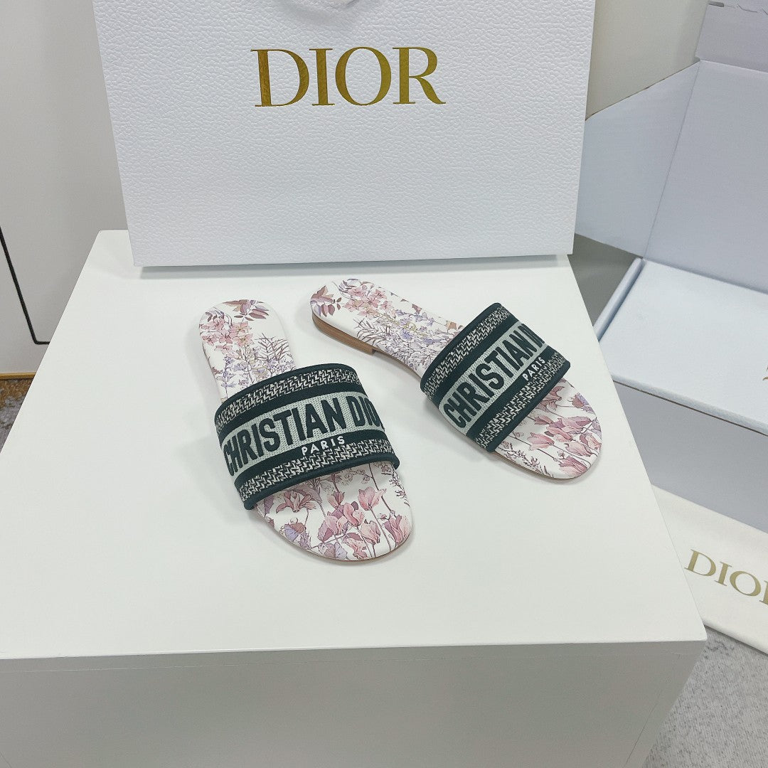 DIOR CD Mule Dway Slide 10mm Multi Motifs Style 1