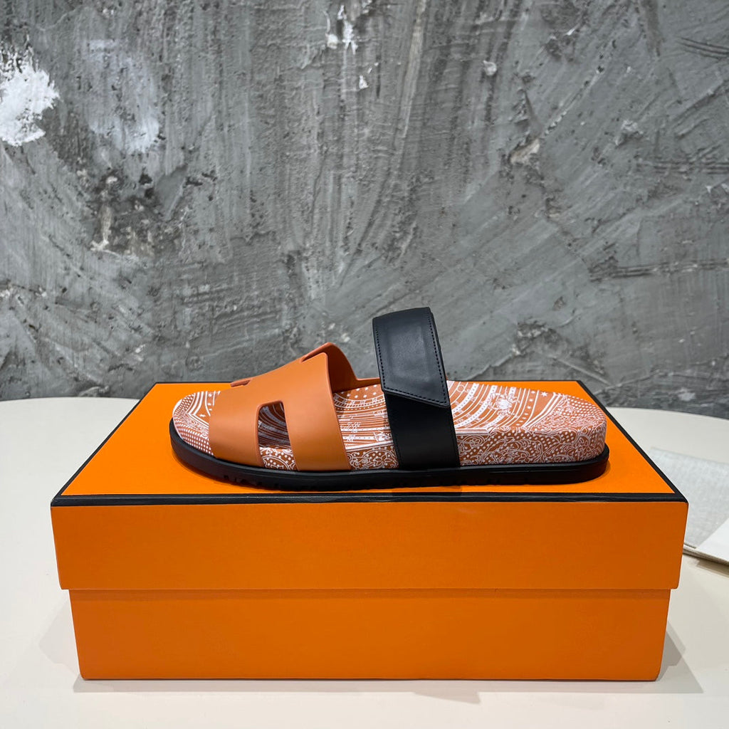 HERMES CHYPRE SANDAL CARAMEL CALFSKIN UNIQUE