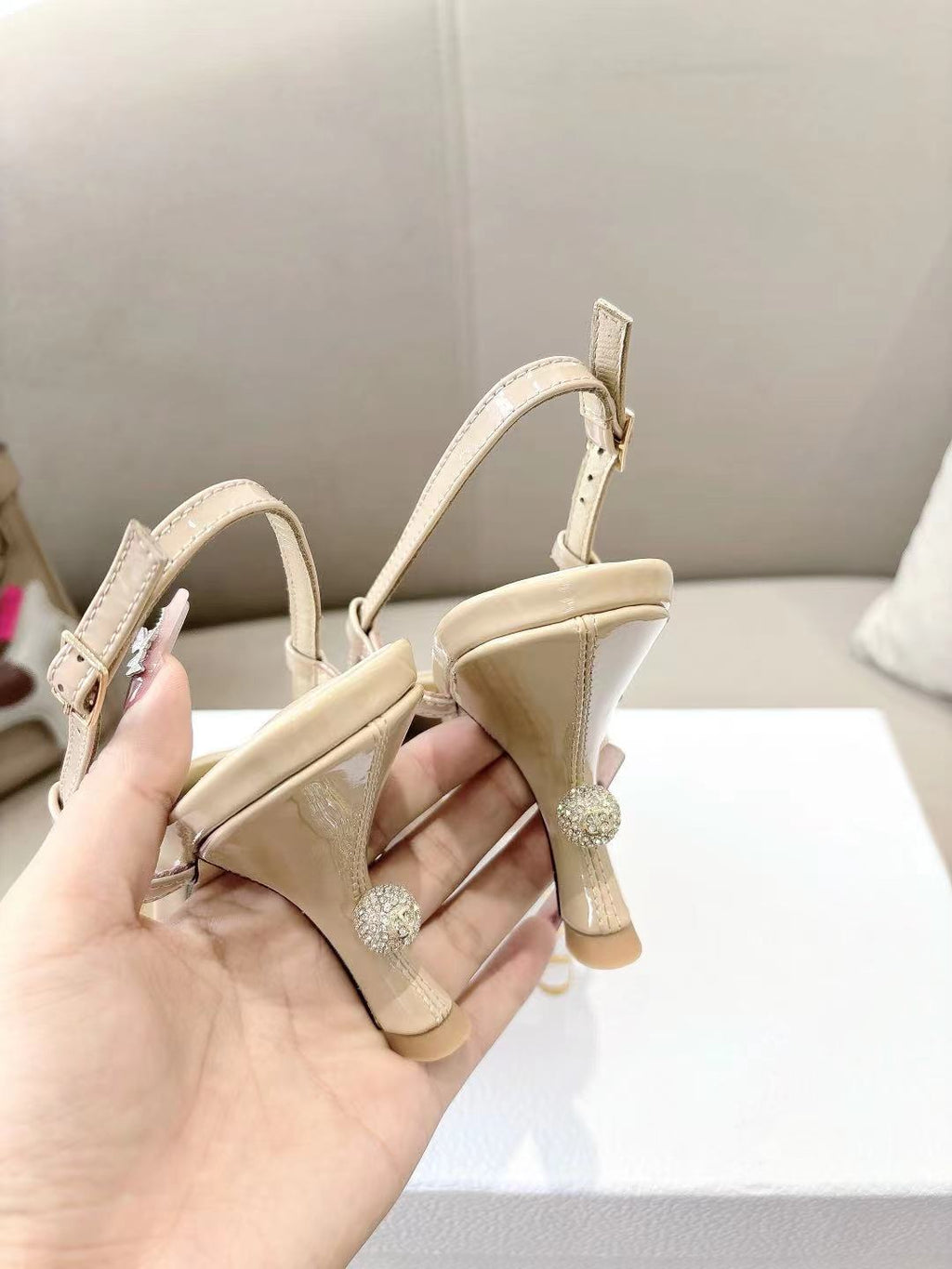 DIOR MY DD SLINGBACK PUMP 85MM IN BEIGE CALFSKIN