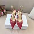 DIOR MY DD SLINGBACK PUMP 85MM IN RED DENIM