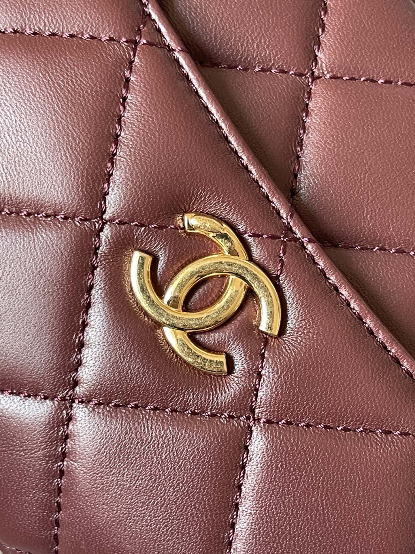 CHANEL CAMERA BAG 18 IN BUANEER RED QUILTED LAMBSKIN DOUBLE C GOLD COIN