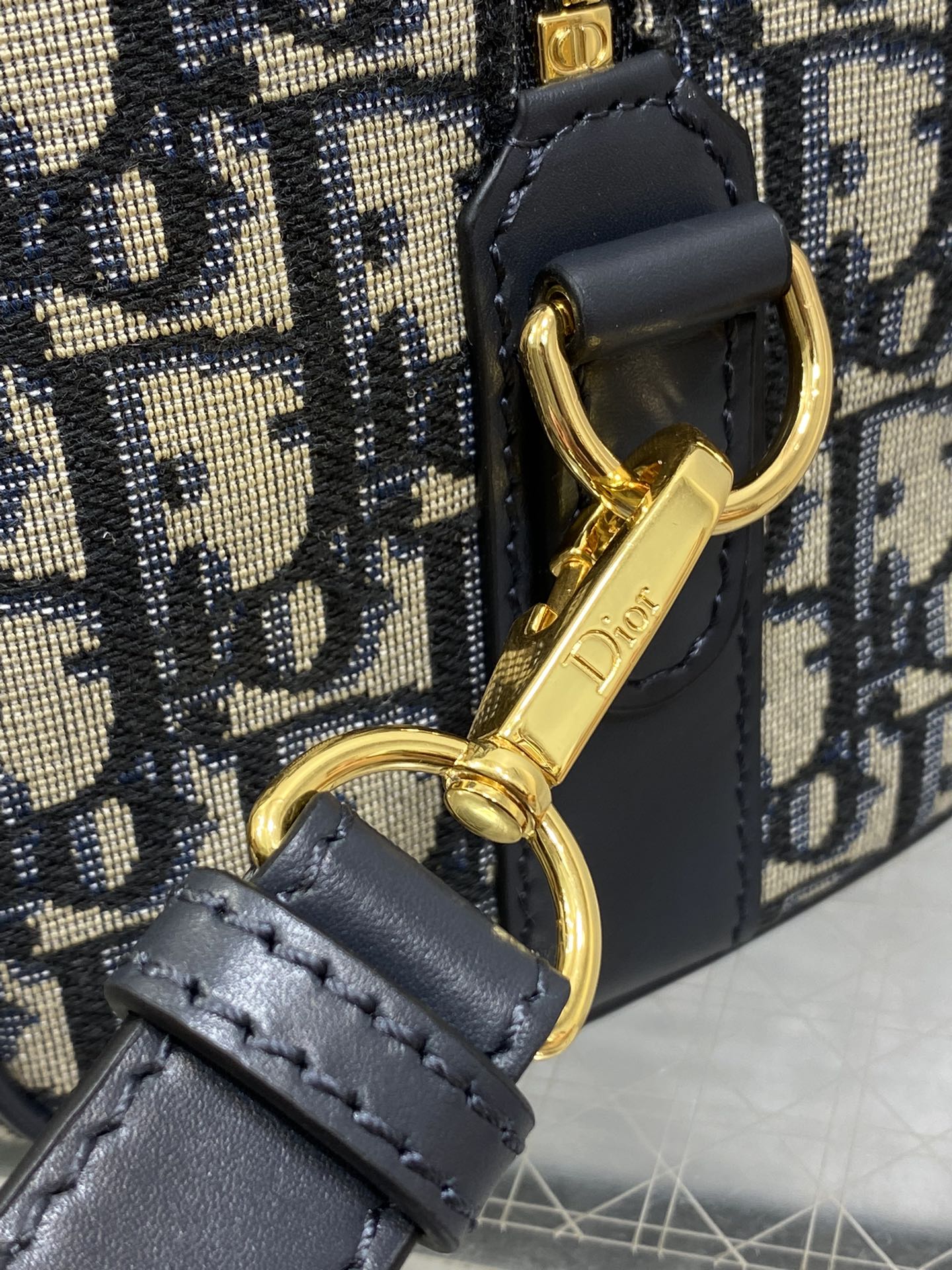 DIOR GROOVE 20 BAG IN BLACK MIX BEIGE OBLIQUE MONOGRAM JACQUARD