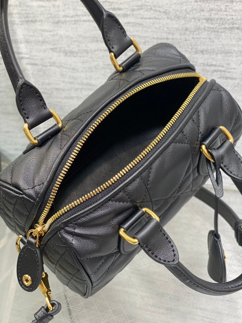 DIOR GROOVE MINI 20 BAG IN BLACK LAMBSKIN