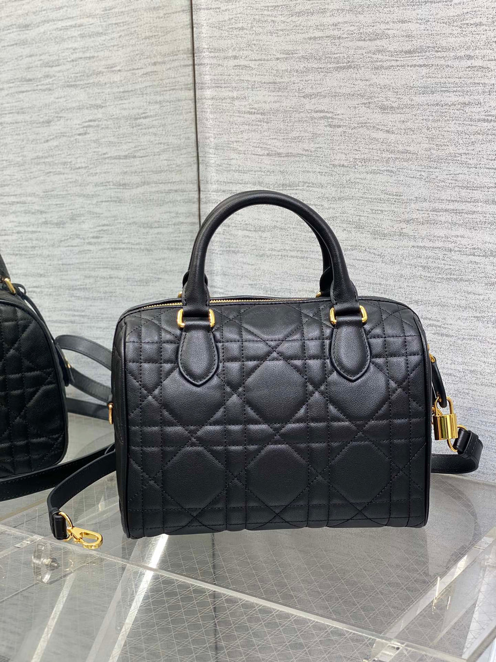 DIOR GROOVE 25 BAG IN BLACK LAMBSKIN