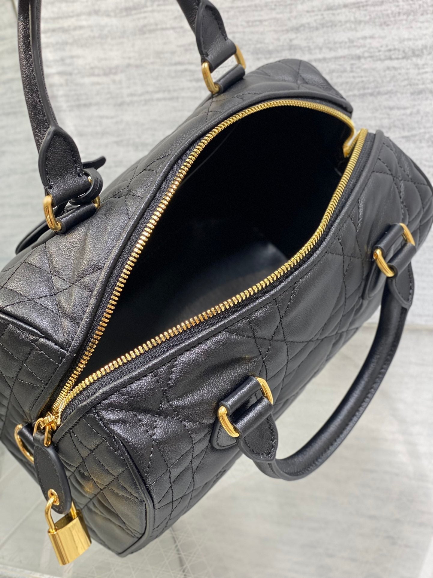 DIOR GROOVE 25 BAG IN BLACK LAMBSKIN